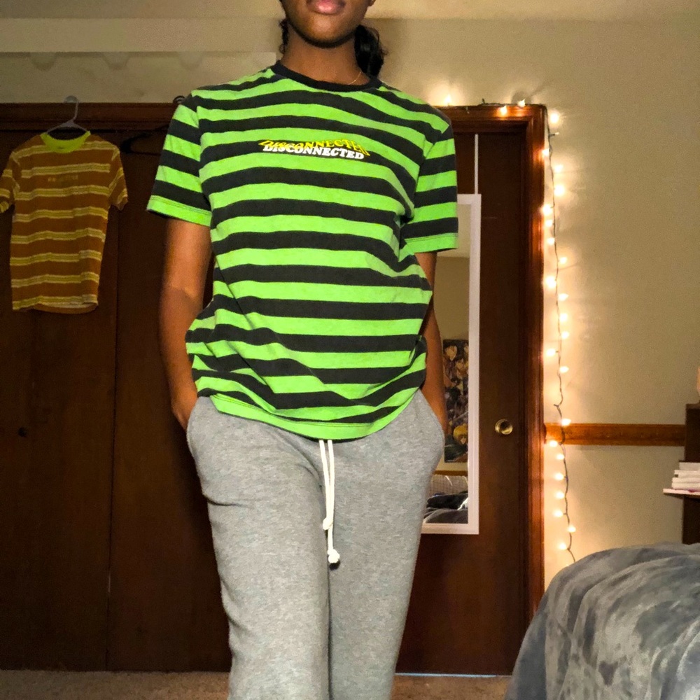 PacSun Striped “Disconnected” T-Shirt